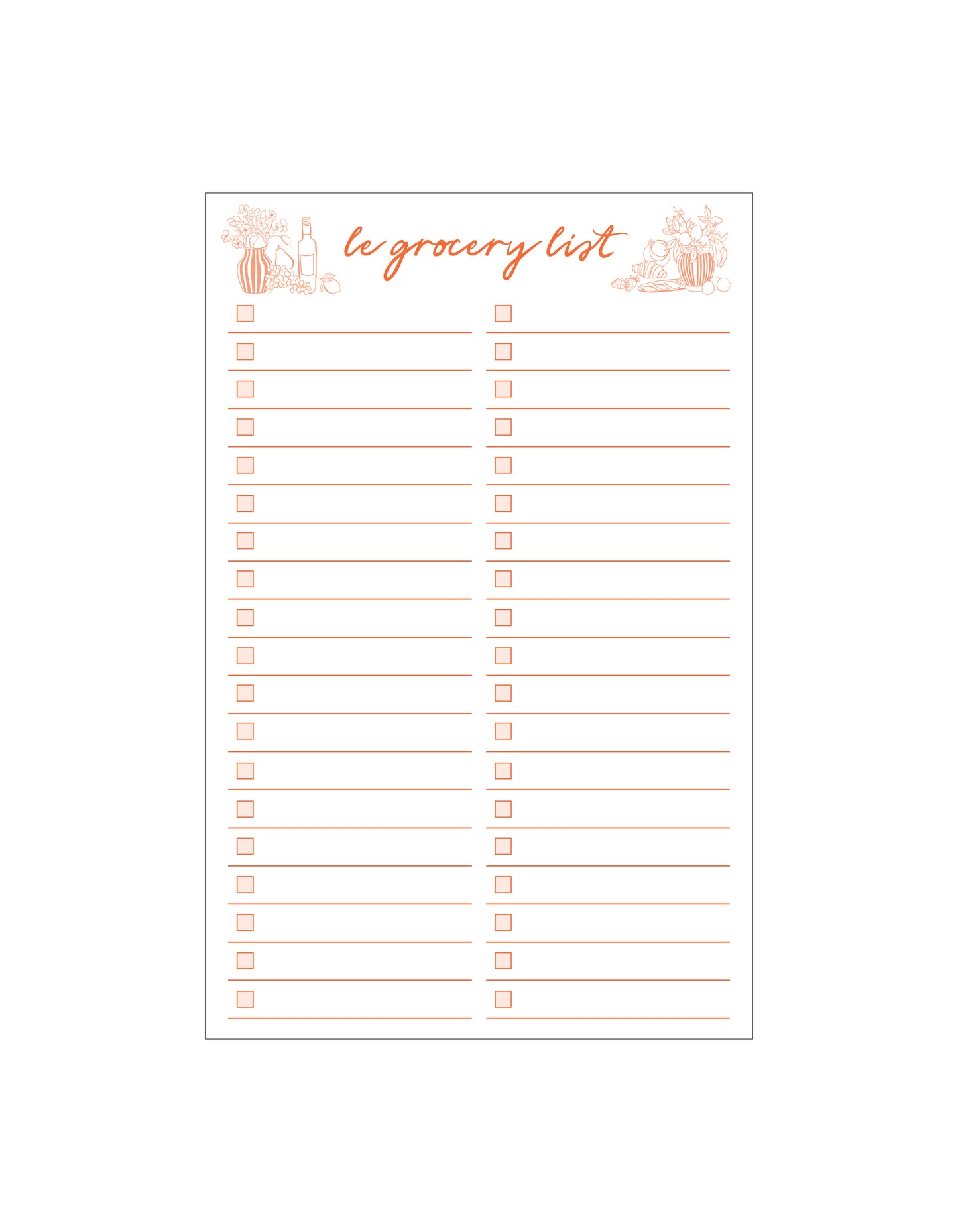 Stock Notepad | Grocery Coral